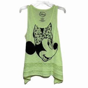 Disney Neon Green Minnie Mouse Graphic Tank Top